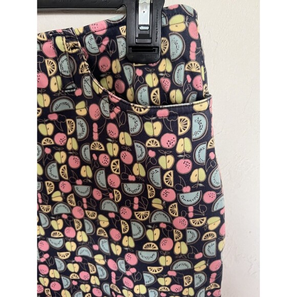 Talbots Pants Womens Sz 14 cropped Colorful Fruit Summer Whimsical Stretch Artsy - Picture 5 of 10